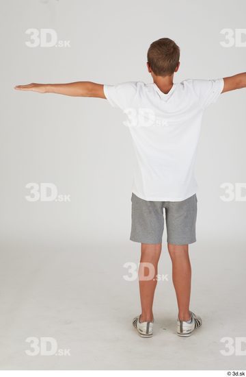 Whole Body Man T poses White Sports Slim Standing Street photo references