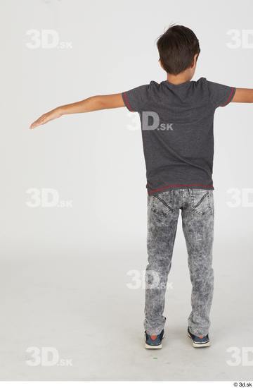 Whole Body Man T poses White Casual Slim Standing Street photo references