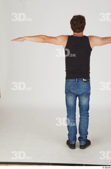 Whole Body Man T poses White Casual Slim Standing Street photo references