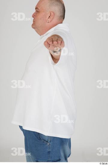Upper Body Man White Sports Overweight Street photo references
