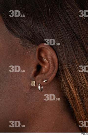 Ear Woman Black Casual Slim Street photo references