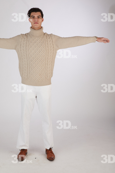 Whole Body Man T poses Casual Slim Standing Street photo references