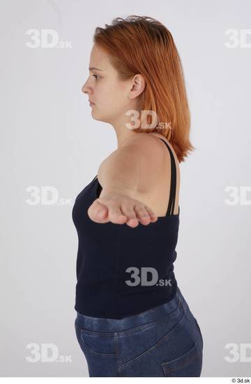 Upper Body Woman White Casual Chubby Street photo references