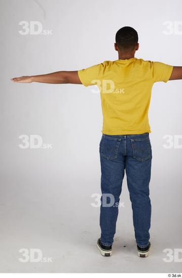 Whole Body Man T poses Black Casual Slim Standing Street photo references