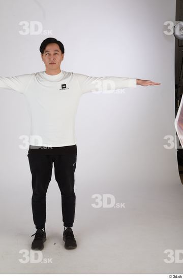 Whole Body Man T poses Asian Casual Slim Standing Street photo references