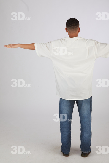 Whole Body Man T poses Black Casual Slim Standing Street photo references