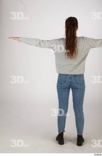 Whole Body Woman T poses White Casual Slim Standing Street photo references