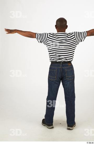 Whole Body Man T poses Black Casual Slim Standing Street photo references