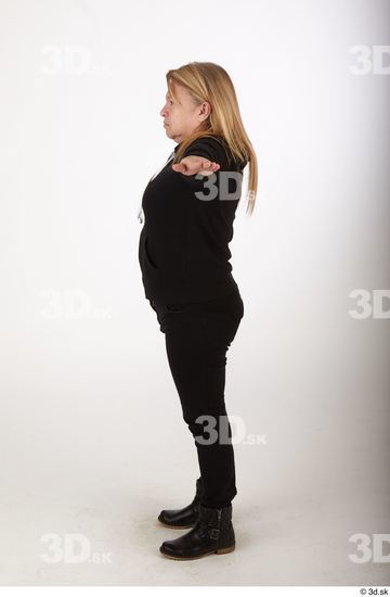 Whole Body Woman T poses Casual Chubby Standing Street photo references