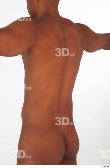 Upper Body Man Black Nude Slim Studio photo references