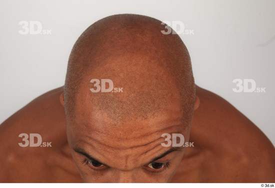 Man Black Slim Bald Studio photo references