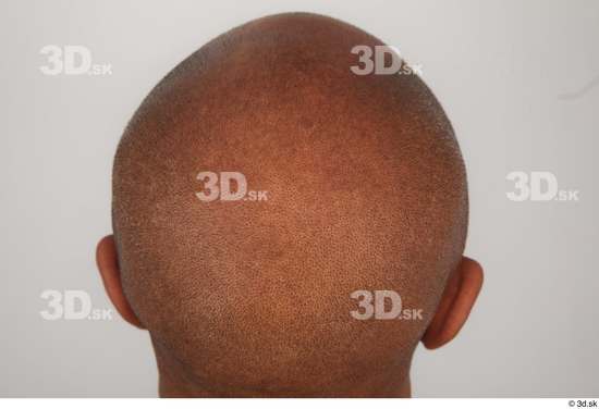 Man Black Slim Bald Studio photo references