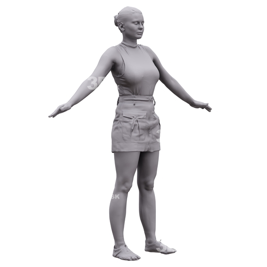 Woman White 3D Artec Bodies