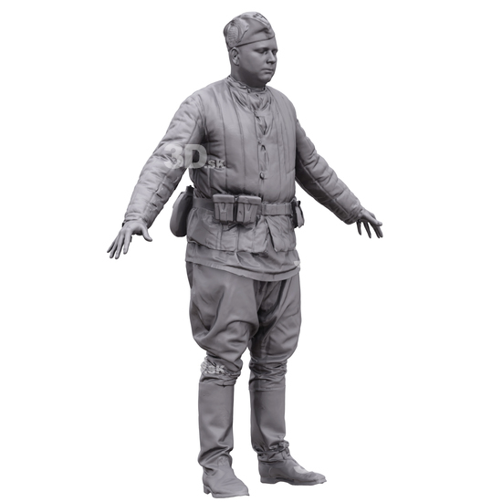 Man White Army 3D Artec Bodies