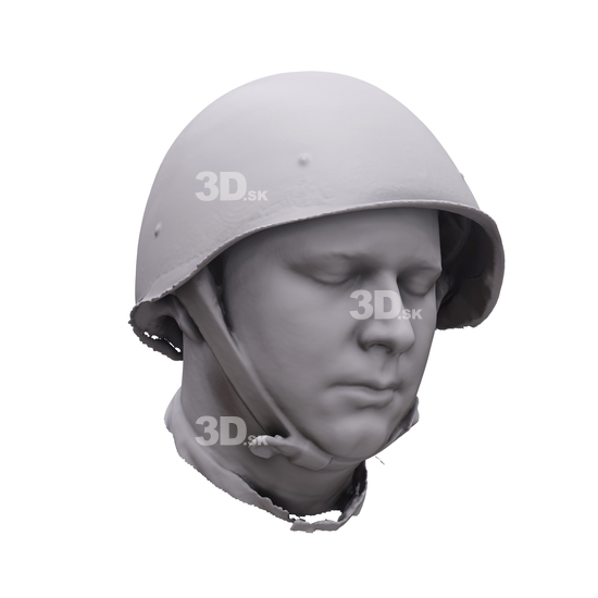 Man White Army 3D Artec Heads