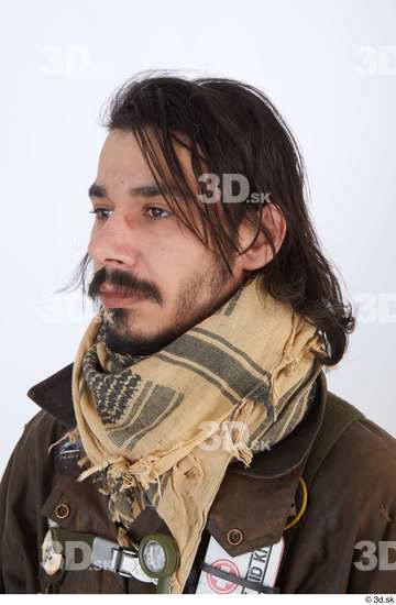 Head Hair Man White Army Athletic Scarf Street photo references