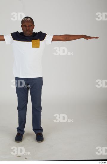 Whole Body Man T poses Black Casual Slim Standing Street photo references