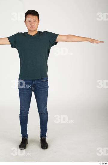 Whole Body Man T poses Asian Casual Slim Standing Street photo references