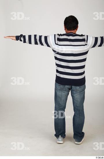 Whole Body Man T poses Black Casual Slim Standing Street photo references