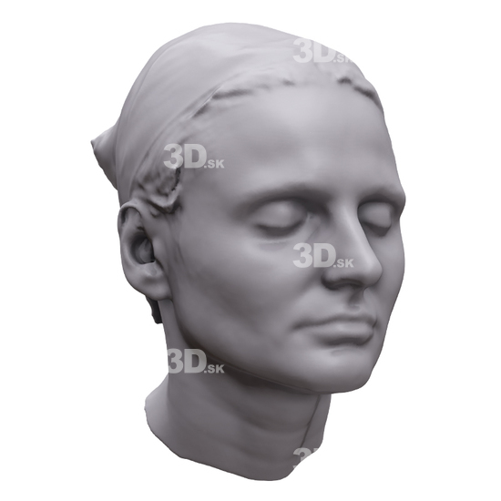 Head Woman White 3D Artec Heads