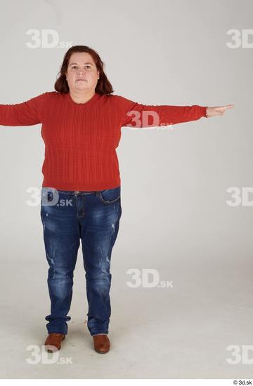 Whole Body Woman T poses Casual Chubby Standing Street photo references