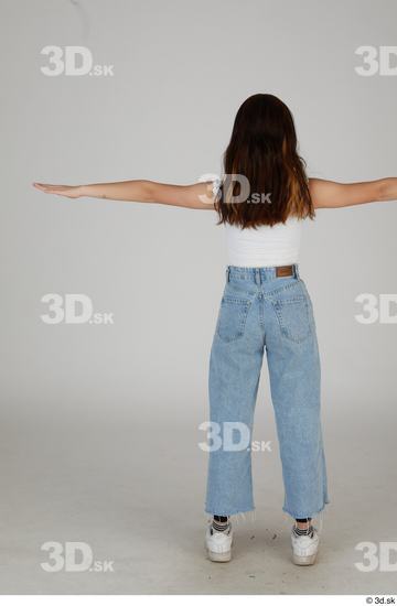 Whole Body Woman T poses Asian Casual Slim Standing Street photo references