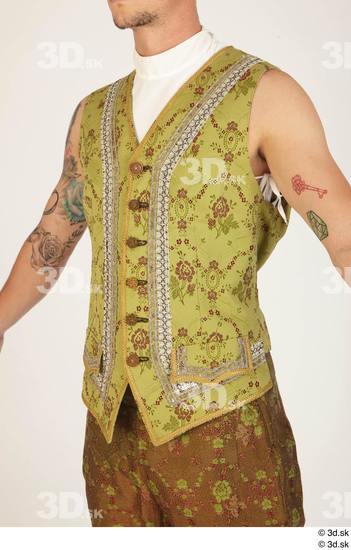 Upper Body Man White Tattoo Historical Vest Costume photo references