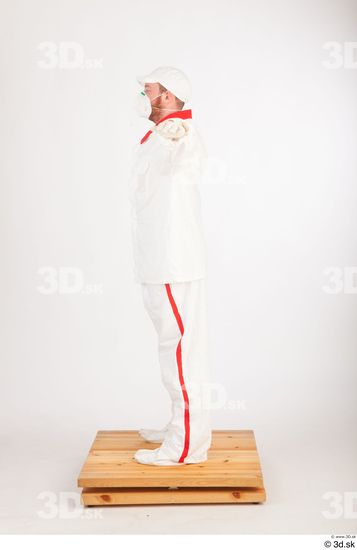 Man White Uniform Studio photo references