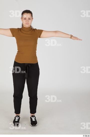 Whole Body Woman T poses White Casual Slim Standing Street photo references