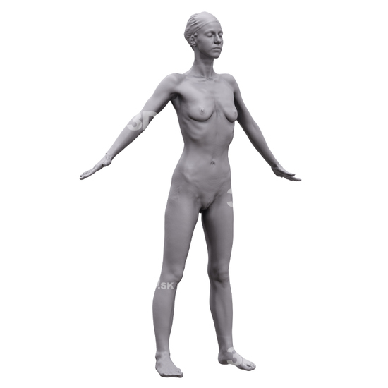 Whole Body Woman White 3D Artec Bodies