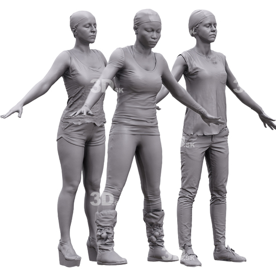 Whole Body Woman White 3D Artec Bodies