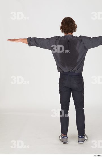 Whole Body Man T poses White Casual Slim Standing Street photo references