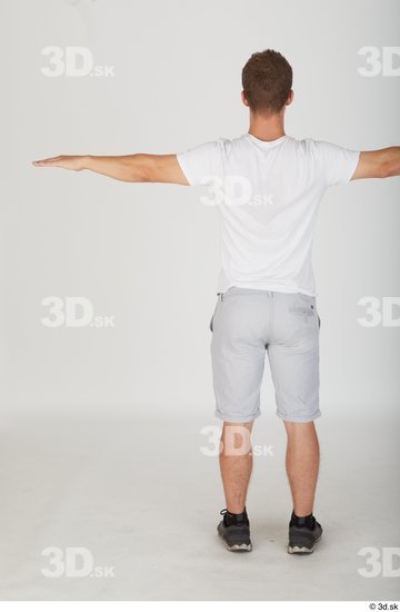 Whole Body Man T poses White Casual Slim Standing Street photo references