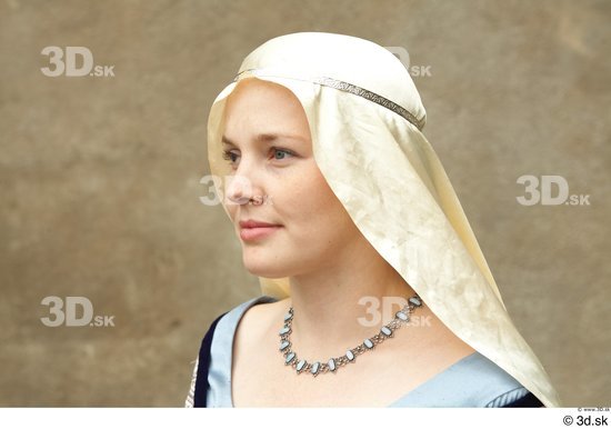 Head Woman White Historical Caps & Hats Dress Costume photo references