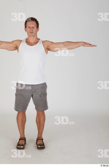 Whole Body Man T poses White Casual Slim Standing Street photo references