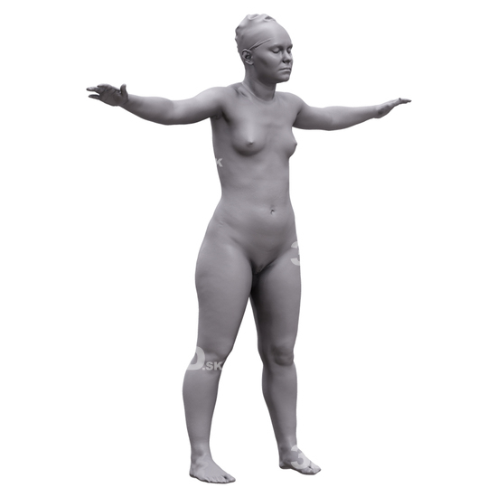 Whole Body Woman White 3D Artec Bodies