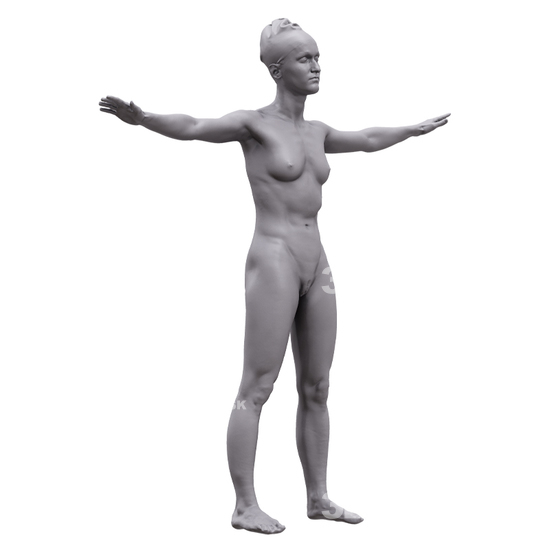 Whole Body Woman White 3D Artec Bodies