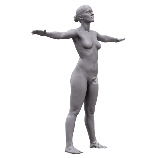 Whole Body Woman White 3D Artec Bodies