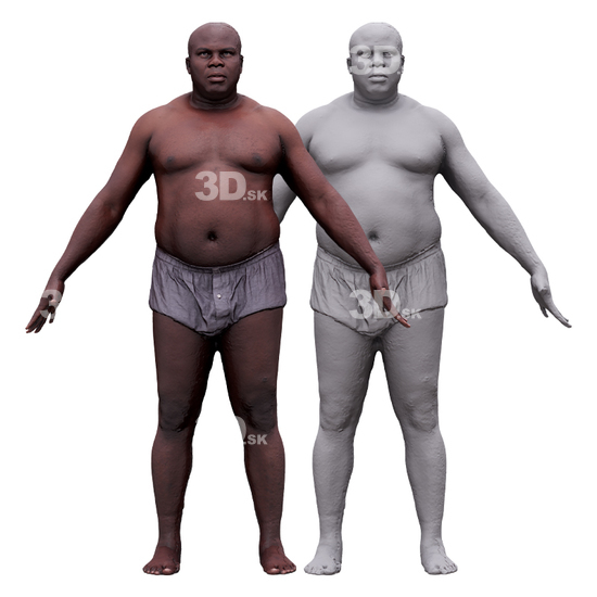 Whole Body Man Black Underwear 3D RAW A-Pose Bodies