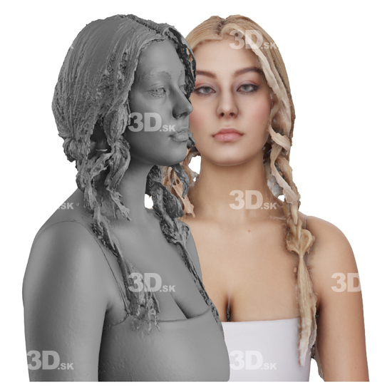 Hair Woman White 3D Groom Raw