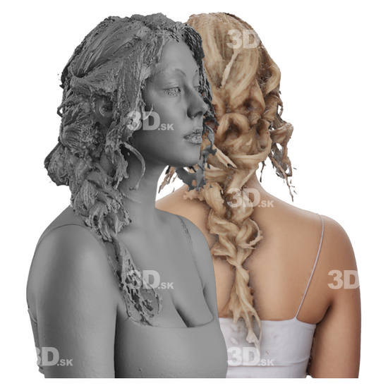 Hair Woman White 3D Groom Raw