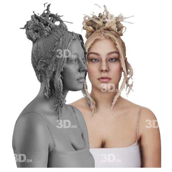 Hair Woman White 3D Groom Raw