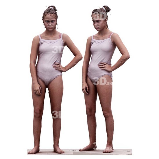 Whole Body Woman White Average  3D Scan Daily Pose