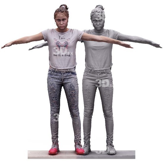 Whole Body Woman White Average  3D RAW A-Pose Bodies