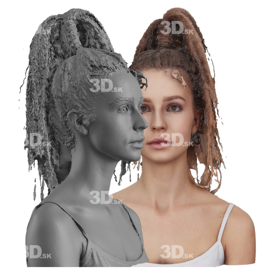 Hair Woman White 3D Groom Raw