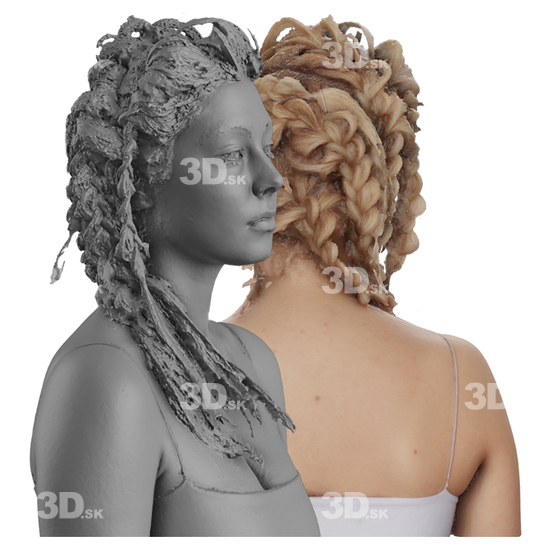 Hair Woman White 3D Groom Raw