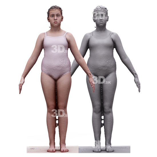 Whole Body Woman White  3D RAW A-Pose Bodies