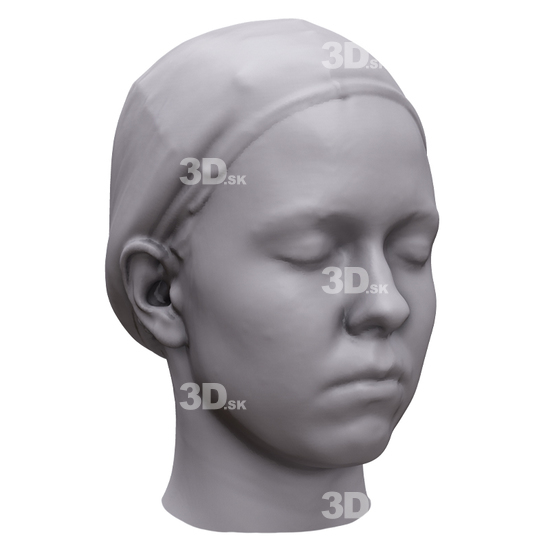 Head Woman White 3D Artec Heads