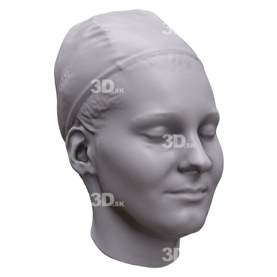 Head Woman White 3D Artec Heads