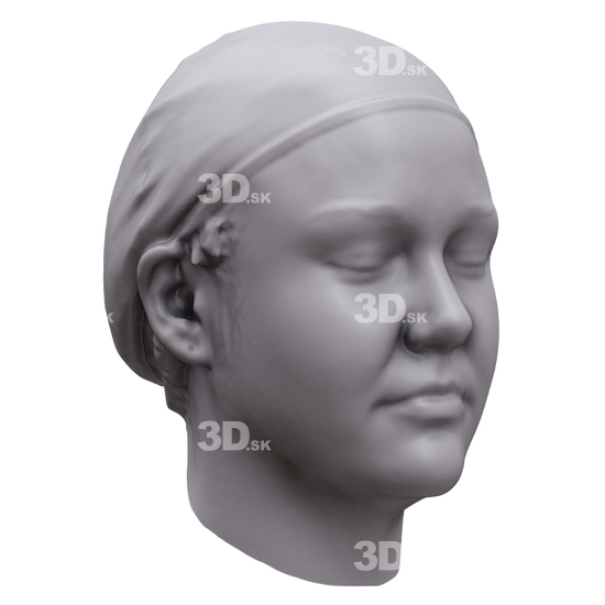 Head Woman White 3D Artec Heads